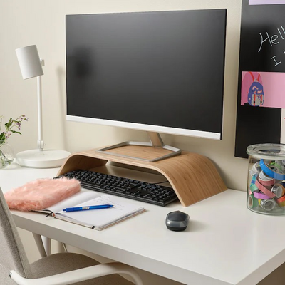 Stalak za monitor, fiksna visina, bambusov furnir