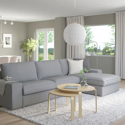 Sofa 4-sjed i lenjivac, Tibbleby bež/siva