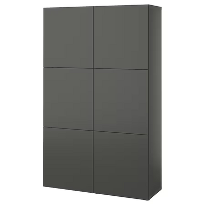 Kombin. odlaganje s vratima, tamnosiva/Lappviken tamnosiva, 120x42x193 cm