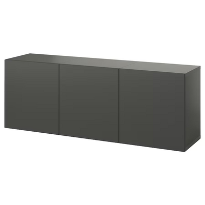 Kombinacija zidnih elemenata, tamnosiva/Lappviken tamnosiva, 180x42x64 cm