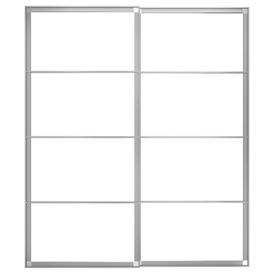 Okvir para kliznih vrata sa šinom, aluminijum, 200x236 cm