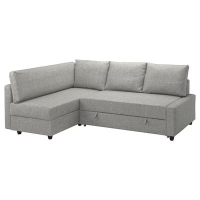 Ugaona sofa ležaj s odlaganjem, Faringe svijetlosiva