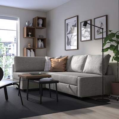 Ugaona sofa ležaj s odlaganjem, Faringe svijetlosiva