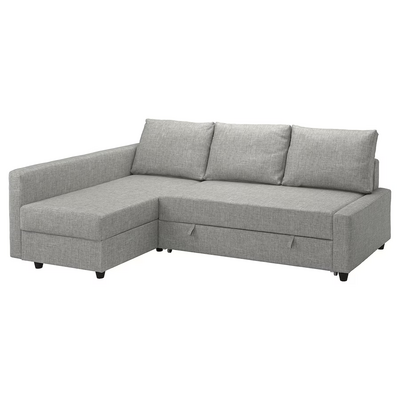 Ugaona sofa ležaj s odlaganjem, Faringe svijetlosiva
