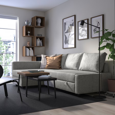 Ugaona sofa ležaj s odlaganjem, Faringe svijetlosiva