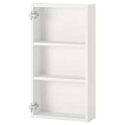 Zidni element s 2 police, bijela, 40x15x75 cm