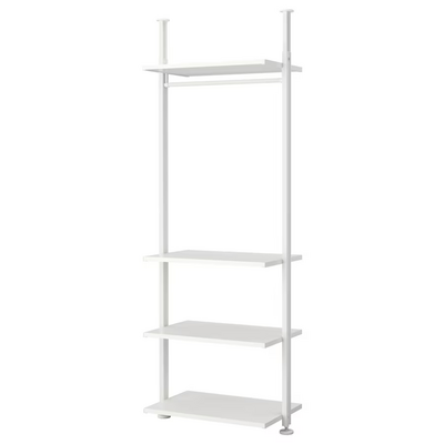 Kombinacija garderobera, bijela, 92x51x222-350 cm