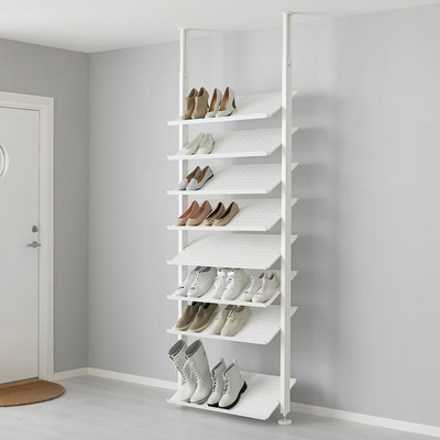 Otvorena komb. za odlaganje, bijela, 92x36x222-350 cm