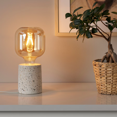Stona lampa, imitacija teraco kamena/bijela, 11 cm
