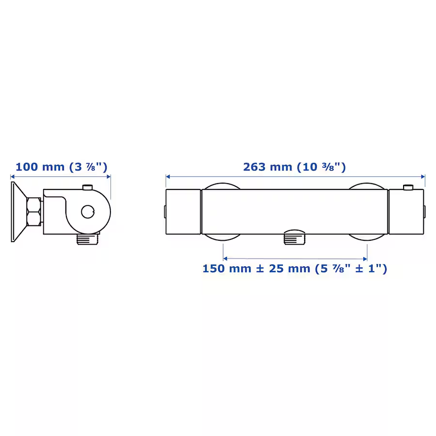 Termostatski mješač za tuš, hromirano, 150 mm Termostatski mješač za tuš, hromirano, 150 mm