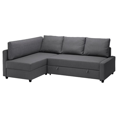 Ugaona sofa ležaj s odlaganjem, Skiftebo tamnosiva