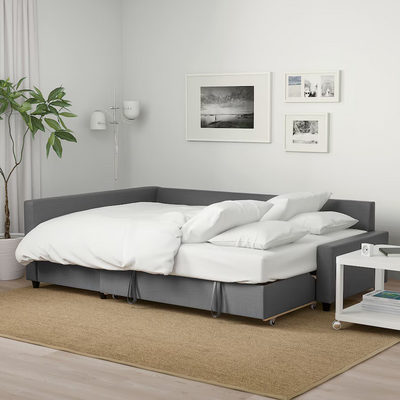 Ugaona sofa ležaj s odlaganjem, Skiftebo tamnosiva