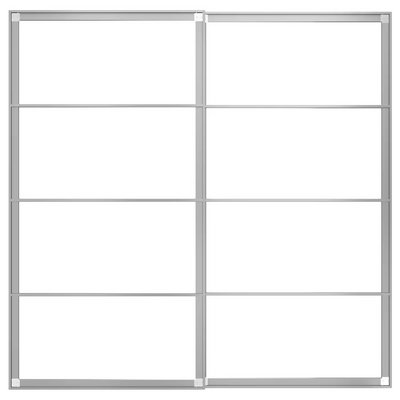 Okvir para kliznih vrata sa šinom, aluminijum, 200x201 cm
