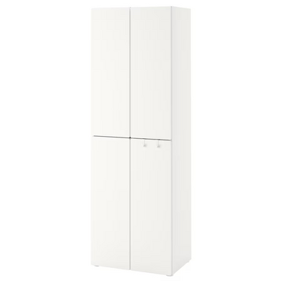 Garderober, bijela bijela/s 2 šipke za odjeću, 60x57x181 c