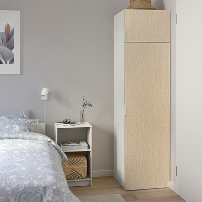 Garderober s 2 vrata, bijela/Kalbåden živopisna imitacija bora, 60x57x221 cm