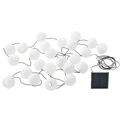 LED lanac s 24 svetla, napolju solarno/lopta bijela