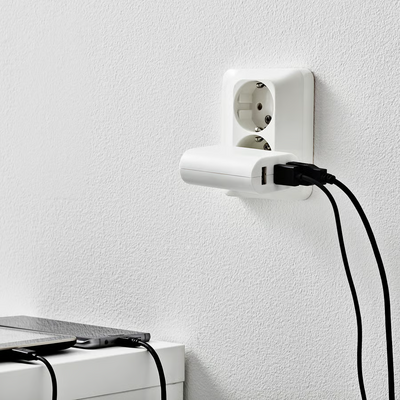 USB punjač, 3 ulaza, bijela