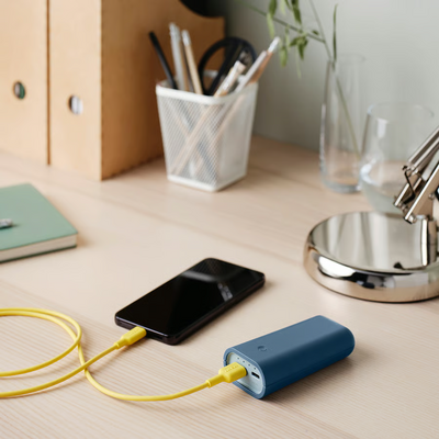 Prenosni punjač, plava, 5200 mAh