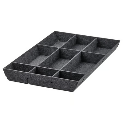 Podesivi organizator za fioku, siva, 40 cm