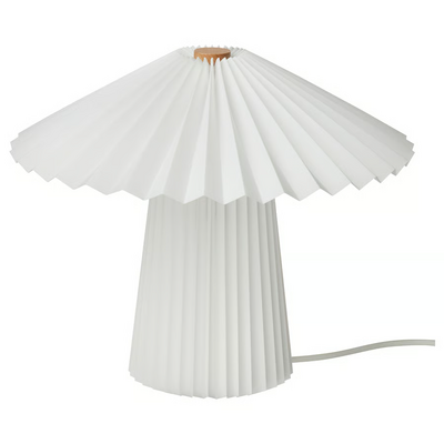 Stona lampa, plisirano bijela, 28 cm