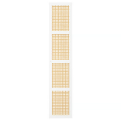 Vrata, bijela/pleteni bambus, 40x192 cm
