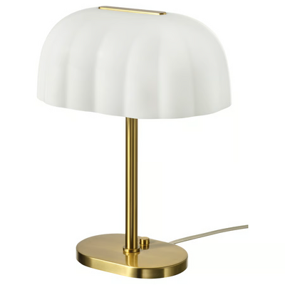 Stona lampa, opal bijela staklo/mesingano, 39 cm