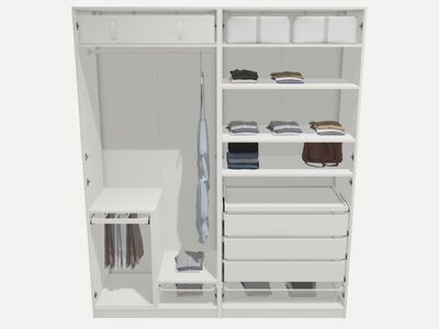 Garderober 60x200x236 cm