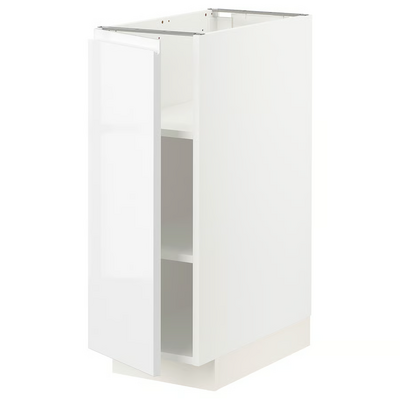 Podni element s policama, bijela/Voxtorp v. sjaj bijela, 30x60 cm