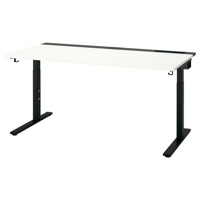 Radni sto, bijela/crna, 160x80 cm