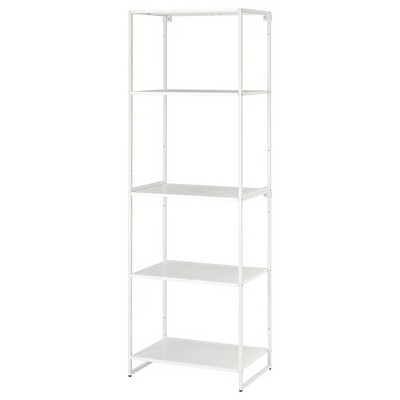Spojene police, unutra/spolja/metal bela, 61x40x180 cm