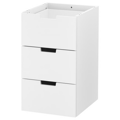 Modularna komoda, 3 fioke, bela, 40x68 cm