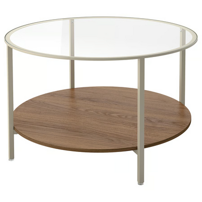 Stočić za kafu, svijetlobež/staklo, 75 cm
