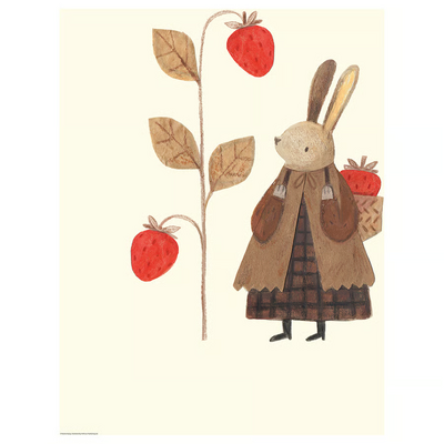 Poster, jagoda, zec, 40x50 cm
