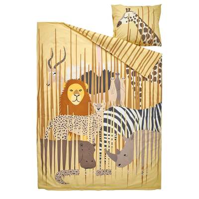 Jorganska navlaka i jastučnica, žuta/savana, 150x200/50x60 cm