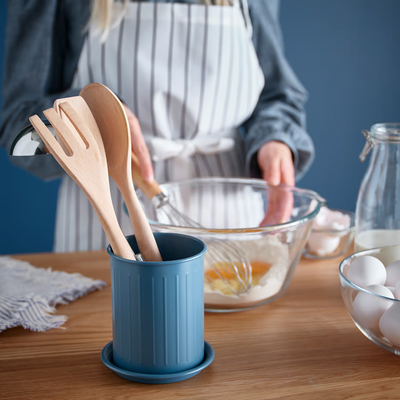 Držač kuhinjskog pribora, tamnosiva-plava/galvanizovano, 13 cm