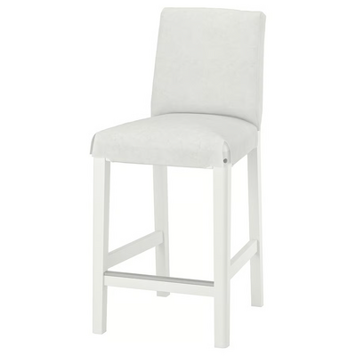 Barska stolica s okvirom naslona, visina radne ploče/bijela, 62 cm