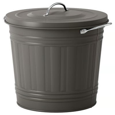 Kanta s poklopcem, siva, 16 l