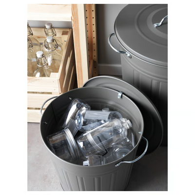 Kanta s poklopcem, siva, 16 l