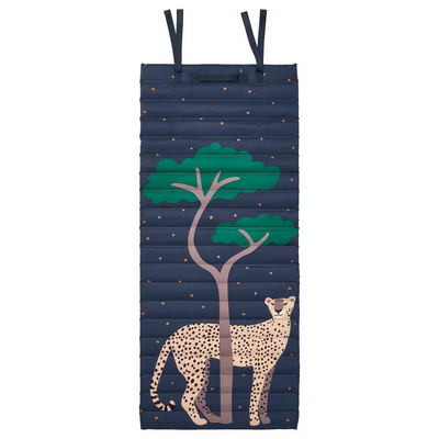 Štepana prostirka, tamnoplava/gepard savana, 60x140 cm
