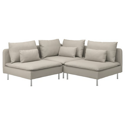 Ugaona sofa, trosjed, Fridtuna svijetlobež
