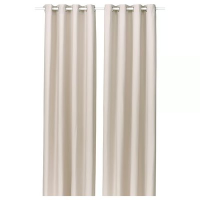Zavjese, 1 par, bež/s nitnama, 145x300 cm