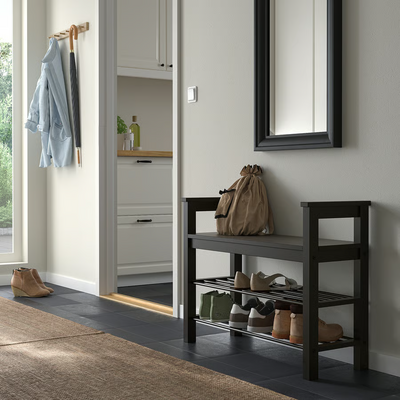 Klupa s ormarićem za obuću, crnosmeđa, 85x32x65 cm