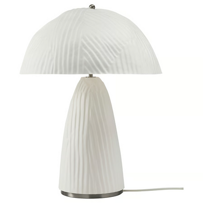 Stona lampa, bijela oblikovana papirna pulpa, 46 cm