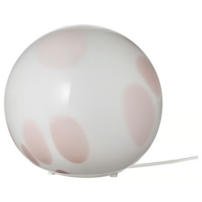 Stona lampa, roze/staklo, 25 cm