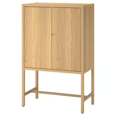 Element s 2 vrata, hrastov furnir, 80x40x126 cm