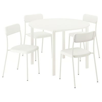 Sto i 4 stolice, bijela bijela/bijela, 107 cm