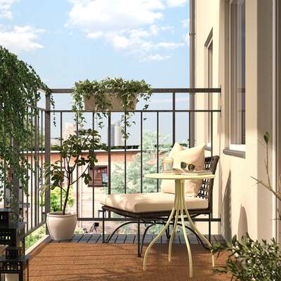 Pomoćni stočić, unutra/spolja/blijedožuta, 46 cm