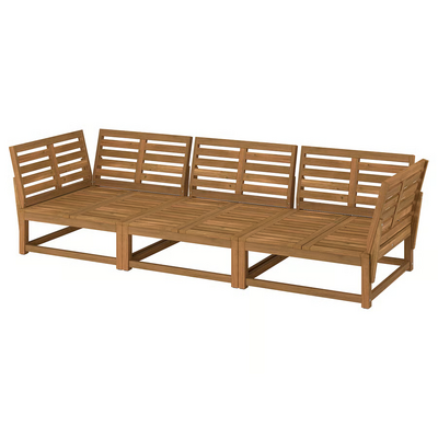 Modularna sofa trosjed, napolju rukohvati/svijetlosmeđe bajcovano, 264 cm