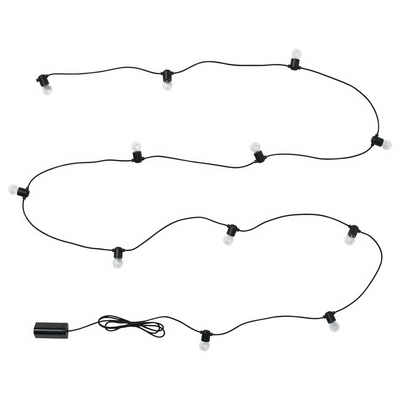 LED lanac s 12 sijalica, napolju/na baterije crna