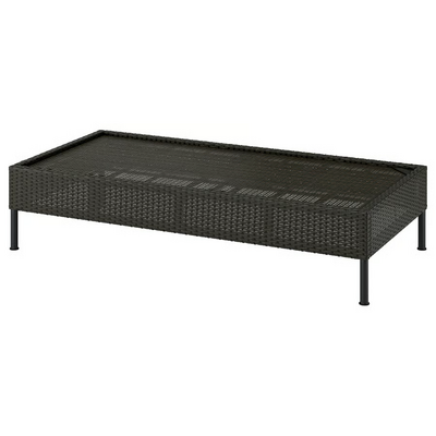 Dvosjed za modularnu sofu, plastični ratan napolju/tamnosiva